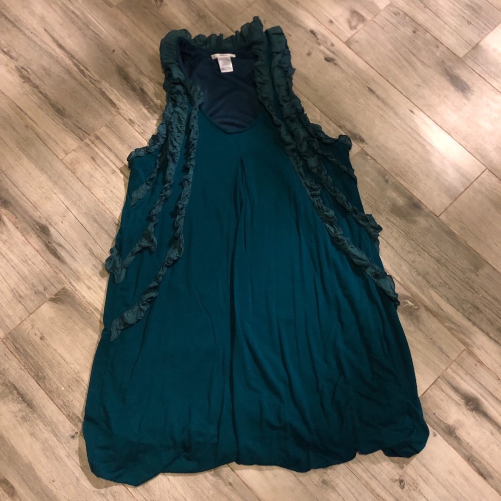 Esley Anthropologie teal cotton dress